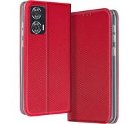 Avizar, Housse pour Motorola Edge 50 Fusion Porte-cartes Smart Collection, Rouge