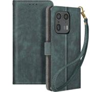 Avizar, Housse pour Motorola Edge 50 Ultra, Porte-carte + fonction stand, Vert foncé