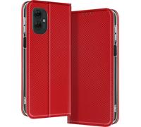 Avizar, Housse pour Motorola Moto G55 Porte-cartes Smart Collection, Rouge