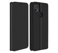 Avizar Housse pour Oppo A15 Étui Folio Portefeuille Fonction Support Noir