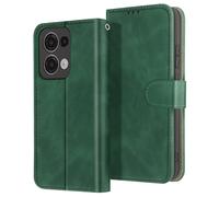 Housse pour Oppo Reno 13 Portefeuille avec Languette Magnétique Vert foncé