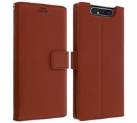 Housse pour Samsung Galaxy A80 Étui Folio Soft Touch Support Vidéo Marron