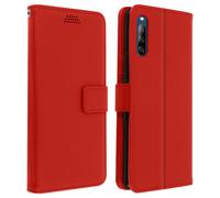 Avizar Housse pour Sony Xperia L4 Étui Folio Porte carte Support Vidéo Rouge