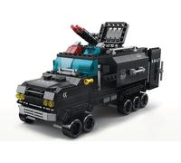 Avizar, kit de construction 6 en 1 de la police 1000 pièces avec camion SWAT, noir