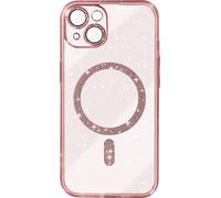 Avizar, MagSafe Étui de protection pour iPhone 14 Silicone Paillettes, or rose