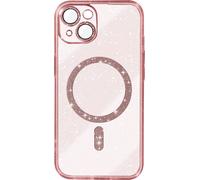 Avizar, MagSafe Étui de protection pour iPhone 15 Silicone Paillettes, or rose