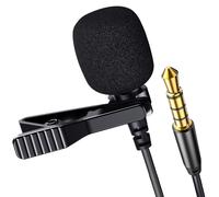 Micro-cravate Jack 3.5mm Enregistrement Audio avec Réduction de bruit Noir