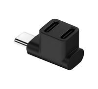 Avizar Mini Répartiteur Double USB-C Coudé 90° Charge 100W 4K 10Gbps Noir
