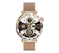 Avizar Montre Connectée Crystal avec Cadran Strass Appels et Suivi Santé Dorée