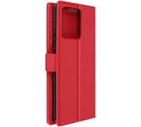 Avizar, Motorola Edge 40 Neo Housse en cuir synthétique avec porte-cartes, rouge