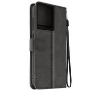 Avizar, Motorola Edge 50 Pro Wallet-Cover, Étui porte-monnaie avec dragonne, Noir