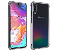 Pack Protection Galaxy A70 Coque Souple + Film Verre Trempé 9H Transparent