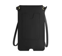 Avizar Pochette Bandoulière Smartphone avec Rangement carte Simili cuir Noir