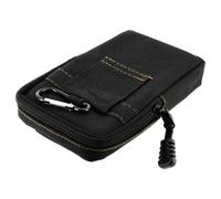 Pochette Smartphone Universel Étui Passant-ceinture + mousqueton Noir