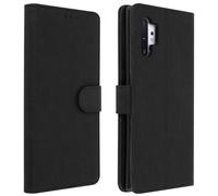 Avizar, Portefeuille Flip Cover, étui à rabat en similicuir pour Galaxy Note 10 Plus, Noir
