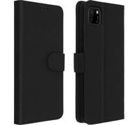 Avizar, Portefeuille Flip Cover, étui à rabat en similicuir pour Huawei Y5p, Noir