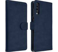 Avizar, Portefeuille Flip Cover, étui à rabat en similicuir pour Samsung Galaxy A70, bleu foncé