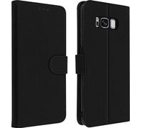 Avizar, Portefeuille Flip Cover, étui à rabat en similicuir pour Samsung Galaxy S8, Noir