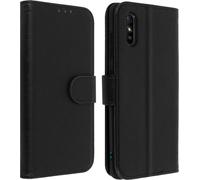 Avizar, Portefeuille Flip Cover, Etui en similicuir pour Xiaomi Redmi 9A, Noir