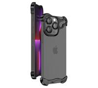 Avizar Protection Design pour iPhone 13 Pro Bumper Métallique Renforcée Noir