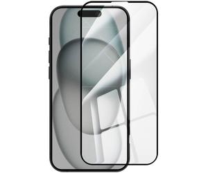 Avizar Protège Écran pour iPhone 16 Verre Hybride Incassable Résistant Noir