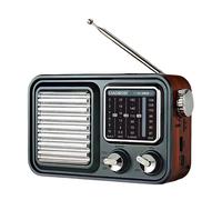 Avizar Radio Rétro Multi-bande FM / AM / SW avec Lecteur USB MP3 Noir / Argent