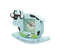 Réveil Analogique pour Enfant en Forme de Vache Modèle Happy to You Bleu