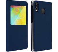 Avizar, S-View Flip Cover avec fenêtre pour Samsung Galaxy M20, bleu foncé