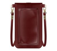 Sac Bandoulière pour Smartphone Fenêtre Tactile avec Sangle 1.40m Bordeaux