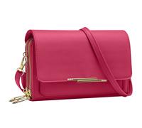 Sacoche Bandoulière pour Smartphone Simili cuir Multi-compartiments Rose