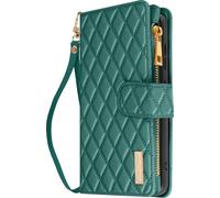 Avizar, Samsung Galaxy S24 / S25 Etui à rabat + poche zippée, bleu-vert