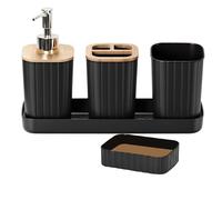 Avizar Set d'Accessoires Salle de Bain 5 pièces Porte-Brosse à Dents et Gobelet
