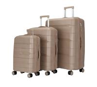 Avizar Set de 3 Valises Rigides à Roulettes 4 Roues Pivotantes 55-65-75cm Beige