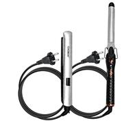 Avizar Set de Coiffure 45W avec Fer à Lisser et Boucleur 110V-240V Gris