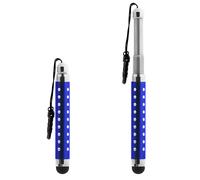 Stylet Retractable avec Strass pour écran Tactile - Attache Jack 3.5 mm Bleu