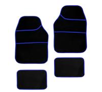 Avizar Tapis de Sol Voiture 4 pièces Universels en PVC Floqué Antidérapant Noir