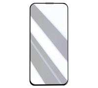 Avizar Verre Trempé pour iPhone 15 Adhésion totale Bord Biseauté Antichoc Noir