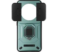Avizar, Xiaomi 14 Ultra étui antichoc en forme d'anneau avec couverture coulissante pour appareil photo, vert clair