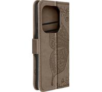 Etui Papillon Mandala pour Redmi Note 13 Pro Portefeuille Dragonne Marron Foncé