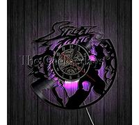 AVJERA 7 Couleurs Street Fighter Vinyle Horloge Murale lumière LED Record Vinyle Horloge LP Art à la Main lumière Froide Silhouette décor à la Maison