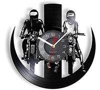 AVJERA Horloge Murale Ronde Moto Horloge Murale Garage Disque Vinyle Piste de Course Silencieux Q