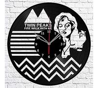 AVJERA Twin Peaks Disque Vinyle Rétro Horloge Murale Anniversaire Nouvel an Noël Cadeau d'anniversaire Personnalité Creative Home Design Décoration Murale