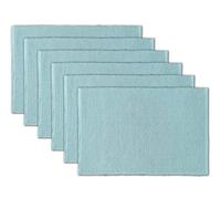 AVKA Studio Lot de 6 napperons 100% Coton côtelé - 33 x 48,3 cm - Bleu Clair - pour Tous Les Jours - Construction épaisse, lavables et réutilisables