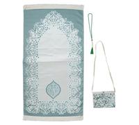 AVKGCZ Ensemble de tapis de prière musulmans avec perles de prière et sac élégant tapis du Ramadan avec imprimés islamiques
