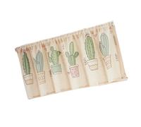 AVKGCZ Rideau de porte en lin imprimé anti-poussière, tissu respirant avec motif cactus pour salon, chambre à coucher, séparateur de pièce en lin respirant