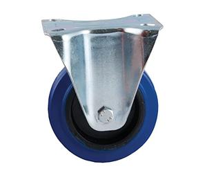 AVL CIA55017 Roulette Fixe à Platine rectangulaire Roue Caoutchouc Bleu Ø 100-Charge 150 kg-527822O