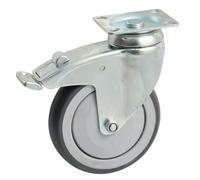 AVL - Roulette grise platine rectangualire 100mm pivotante avec frein - AVL - 550842O