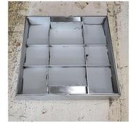 AVLLSO Couvercle de Regard carré Couverture et Base de Trou d'homme Invisible 12 20 30 40 40 45 Pouces, Couverture d'égout intégrée en Acier renforcé avec poignées(23inx23in/58x58cm)