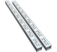 AVLLSO Grille Caniveau Canalisation de Drainage pour Allée (Lot 2-20) - Gouttière 100cm avec Grille INOX | Système Extérieur Jardin/Terrasse (2 Pack,100x5x3cm/39.4x2x1.2in)