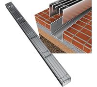 AVLLSO Grille Caniveau Kit de fossé de Drainage en Acier Inoxydable 304 pour Jardin Balcon Cour extérieure, Drop-in Slimline Plancher fossé(Wxh-65x50mm)